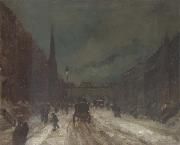 Robert Henri Street Scene with Snow Sweden oil painting artist